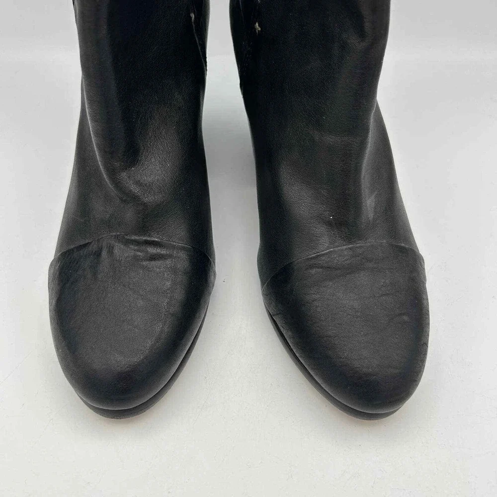 Rag & Bone Womens Size 38 Black Leather Heeled Booties Boots‎ Strappy Shoes